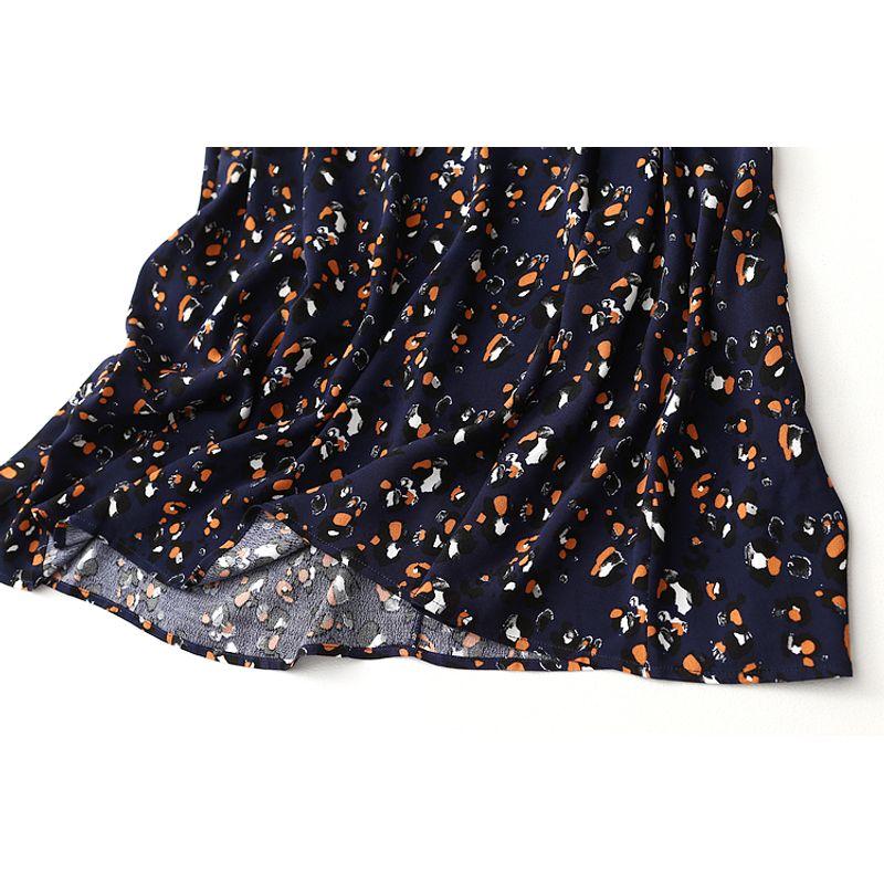 Export Export French Style Retro Print Skirt Women's High Waist Slim Looking Mid Length Long Length Pendant Floral Skirt A- Line Skirt