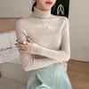 Women's Seamless Ribbed Cashmere Sweater – Slim Fit, High Neck, Figure-Flattering, Lightweight Knit Base Layer