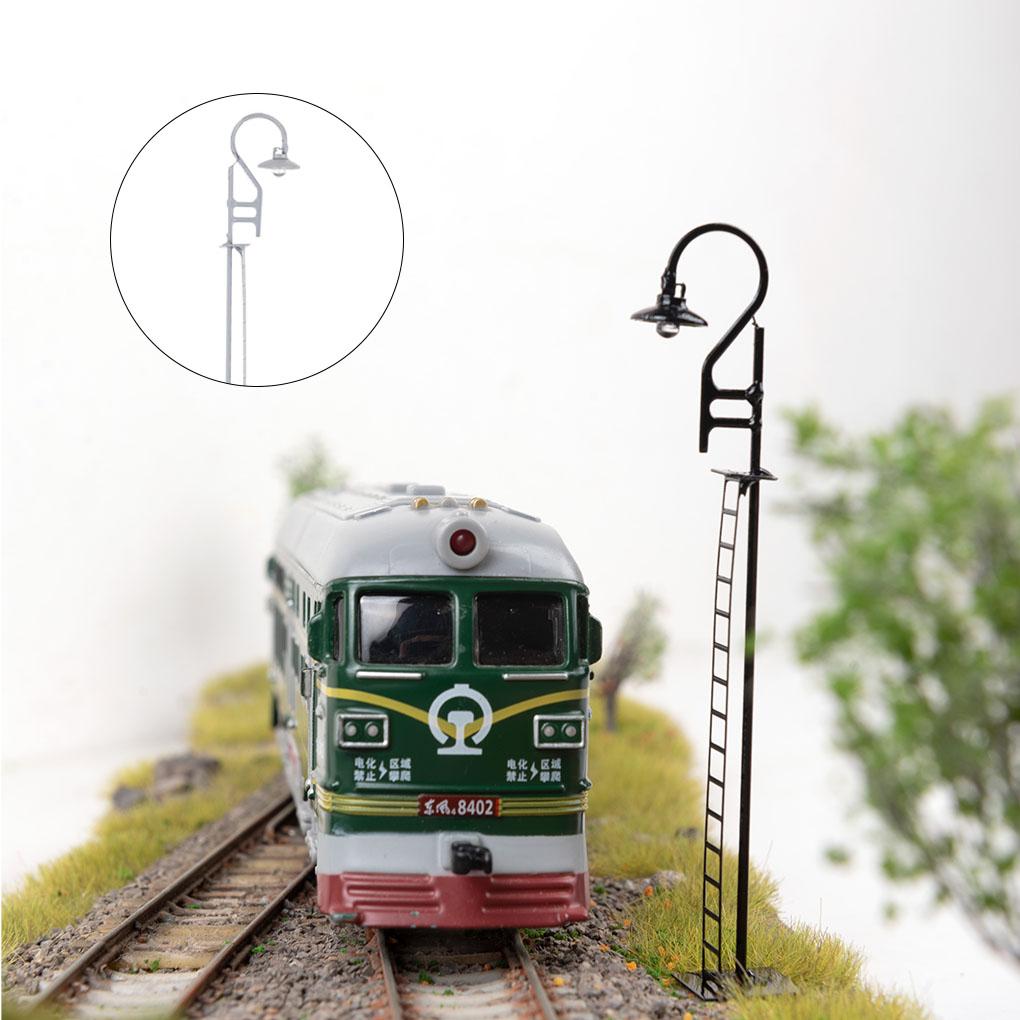 Modelo Ferroviário Luz Ao Ar Livre Branco Quente Artesanato LED Poste de Luz Escala 1: 87 Micro Paisagem Leve Lâmpadas de Parque Decorações
