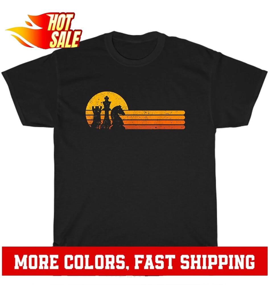 Vintage Retro Sunset Design Chess Player Chess Pieces TShirt Unisex Tee Gift Unisex T-Shirt XXL