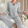 Bestseller Flanell Rippen Damen Homewear: Stilvolles, gemütliches Pyjama-Set für drinnen & draußen