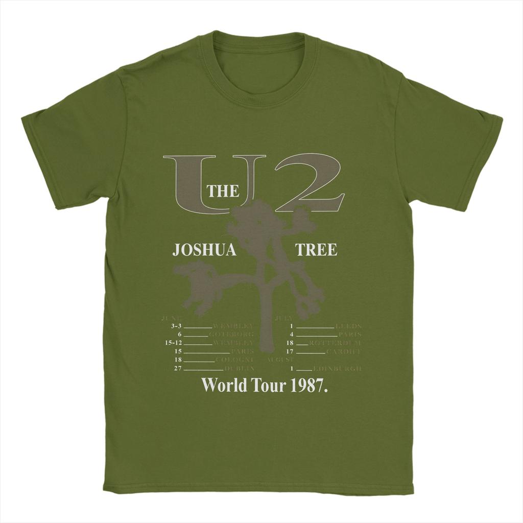 Mens TShirts U2 Rock Band Live The Joshua Tree Funny 100 Cotton Tee Shirt Short Sleeve  T Shirt Round Collar Tops Printing
