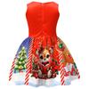 Kids Girls Cartoon Santa Claus Christmas Tree Elk Print Bow Sleeveless Casual Dress