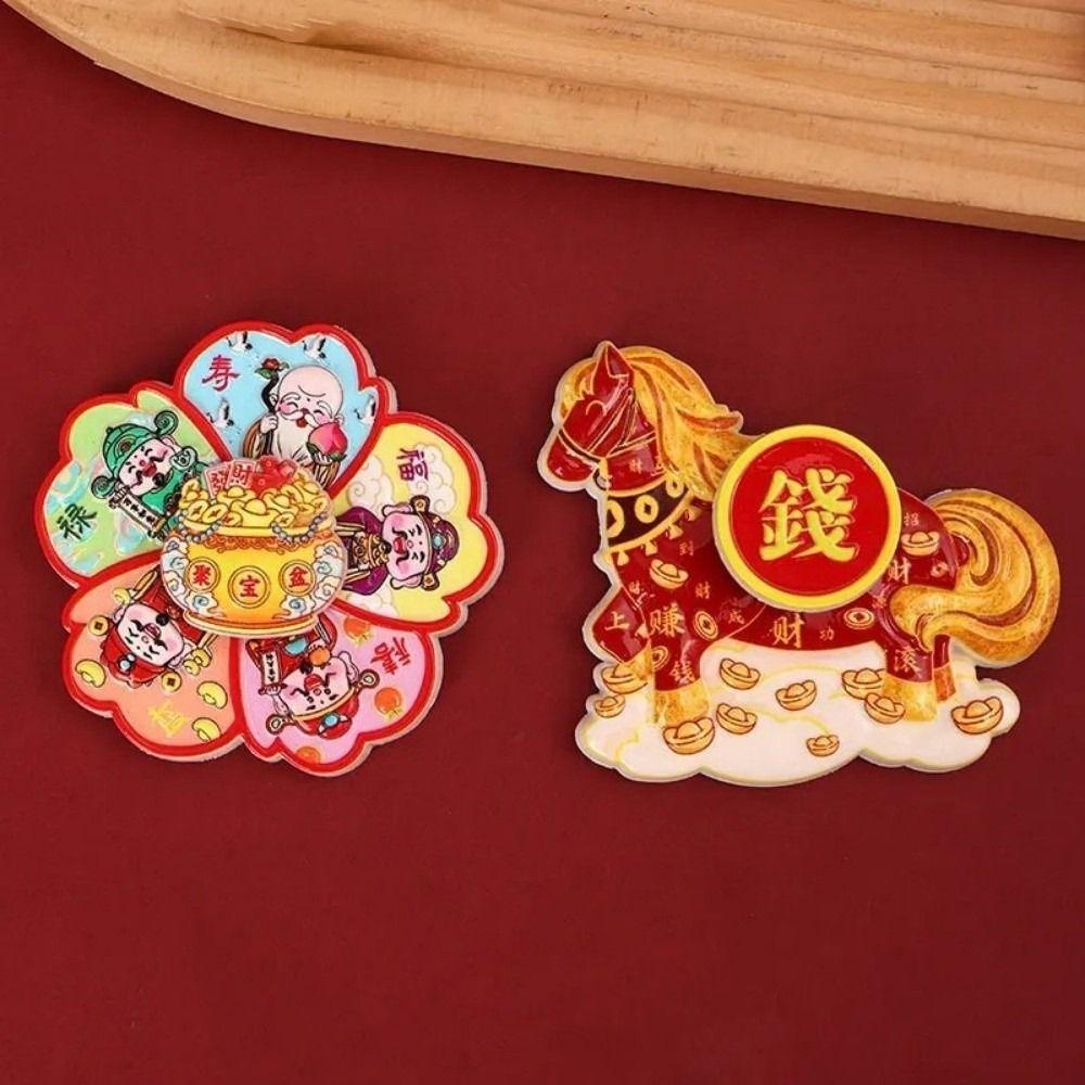 God of Wealth New Year Magnetic Sticker Cartoon Horse Year Fridge Magnets  Chinese New Year
