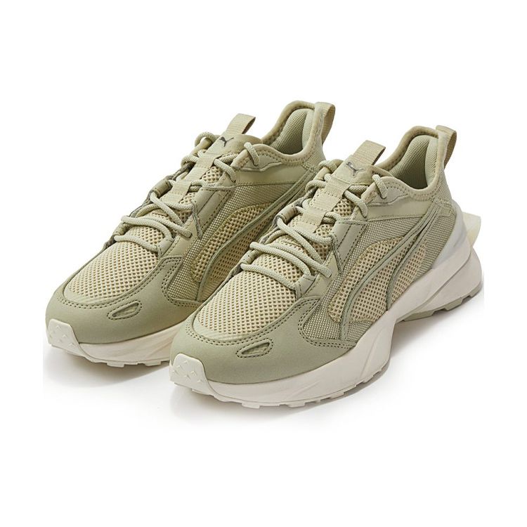 Puma Pwrframe Op-1 Lth Lightweight Comfortable Low-Top Casual Shoes Unisex Sneaker Moss-Green 384032-02