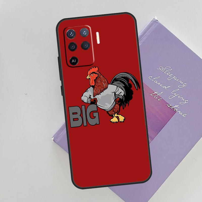 Cartoon Chicken Rooster Phone Case For Oppo A54 A74 A94 A15 A16 A17 A52 A72 A76 A96 A57 A58 A78 A98 A53S Cover Case