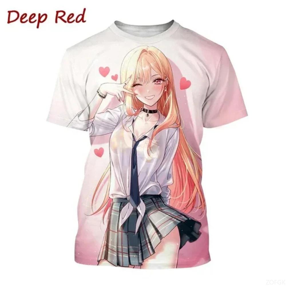 Summer Clothing Harajuku Anime Characters 3D Printed Round Neck Breathable Short Sleeved Casual Top for Men and Women