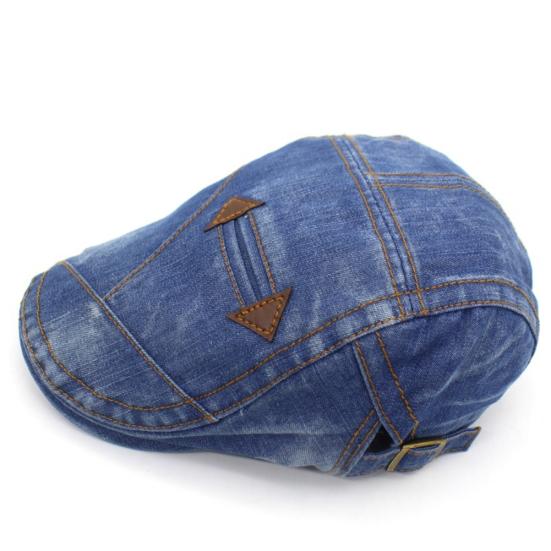 Men Women Vintage Washed Jeans Hat Outdoor Sports Denim Beret Sun Visor Flat Cap