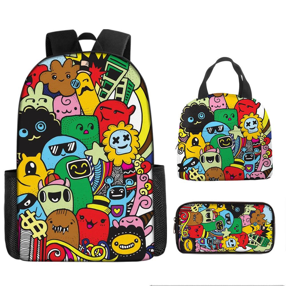 Class Garden Cartoon Primary and Secondary School School Bag Children's Backpack Backpack Three-piece Set