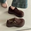 New retro versatile small platform shoes women's autumn and winter suede one-pedal single shoes