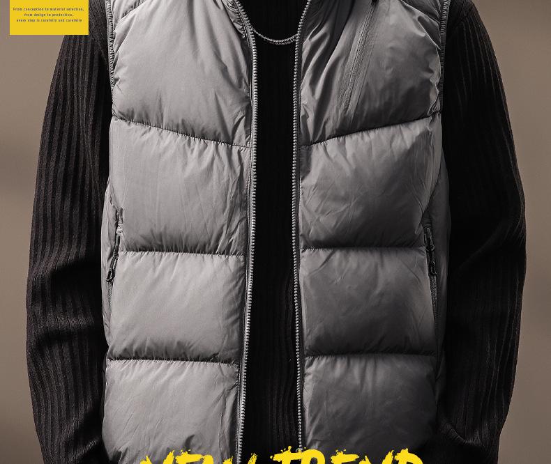 Men's Trendy Stand Collar Down Vest - Autumn/Winter Warm Workwear Jacket