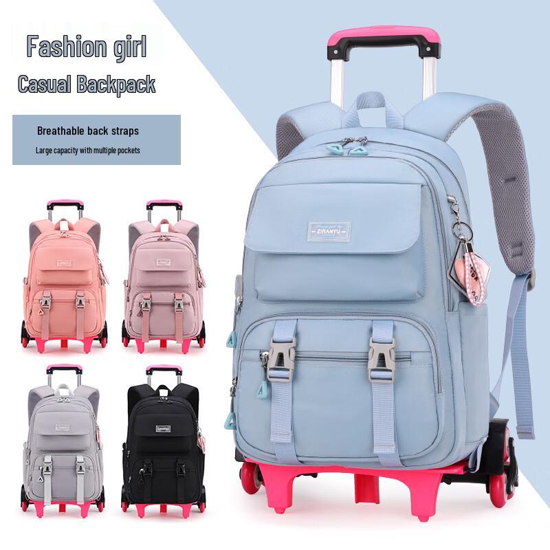 ZIRANYU Lightweight Trolley School Bag for Students