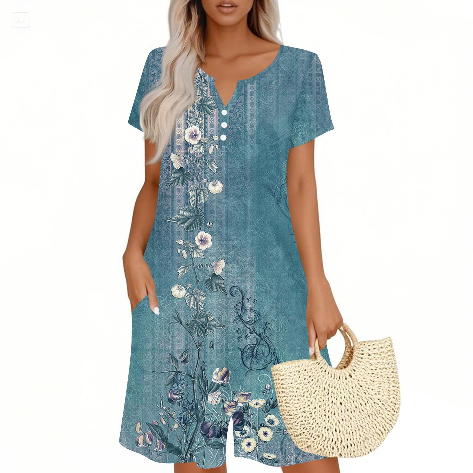 

Женский повседневный комбинезон с коротким рукавом, модный топ, шорты, комбинезон с карманами XL светло-синий