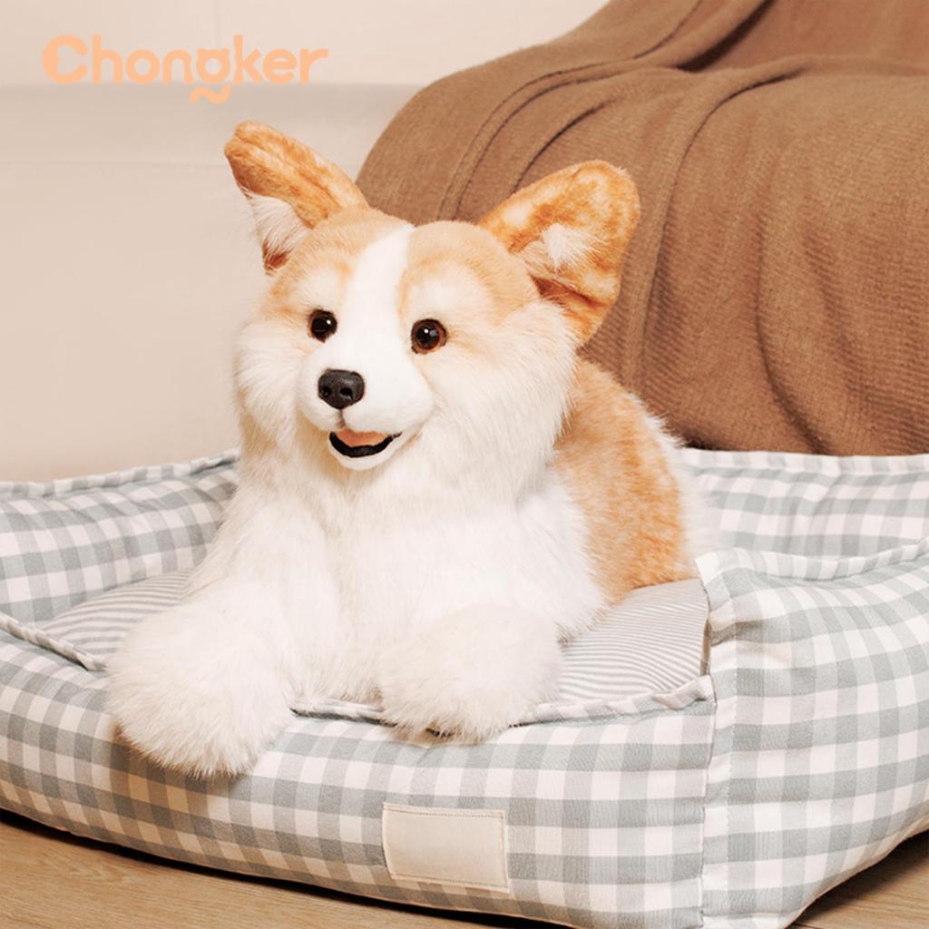 Chongker Corgi Hundefigur, Lebensechte Tierfigur, Plüschtiergeschenk, Welsh Corgi Tierplüschtier, Freund, Kind, Freund, Geburtstag, Geschenk,