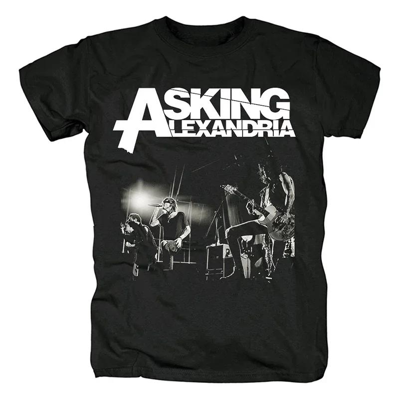 

Vintage T-shirt Punk Rock T Shirt Asking Alexandria T-shirt Mens Cotton Tees Tops Graphic Skeleton Streetwear Hip Hop Tshirts... S разноцветный