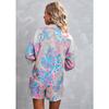 Plus Size Women's New Printed Three Quarter Sleeve Shorts Casual Suit