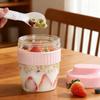 JUSTINLAU 480/570ml Portable Plastic Salad Cup Breakfast Fruit Oat Yogurt Salad Cup with Lid Spoon  Bento Lunch Box  Milk Cup