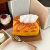 Food Toast Bread Simulation Bread Tissue Rack Table Decoration Desktop Organizer Fake Toast Tissue Holder Storage Box Square