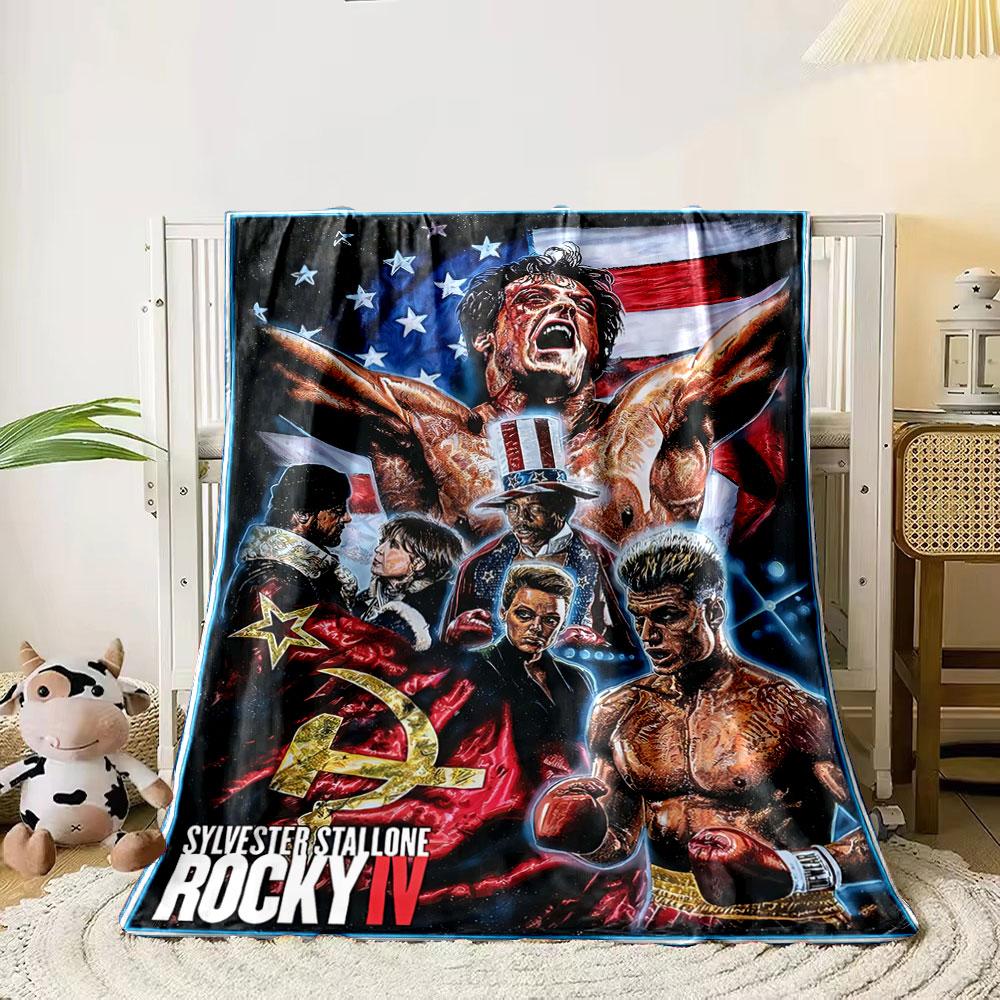 

A dramatic boxing theme with USA and Soviet Union imagery intertwined. for all seasons blanket lunch break throw gift 80cm x 120cm