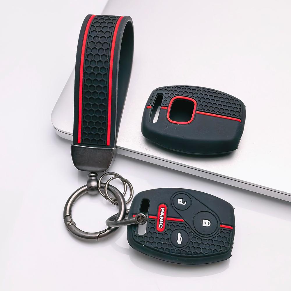 Key Fob Cover for Honda Accord Civic Models CRV with Keychain Anti-Scratch Surface Shockproof Structure Soft Grip Texture Easy Install Design