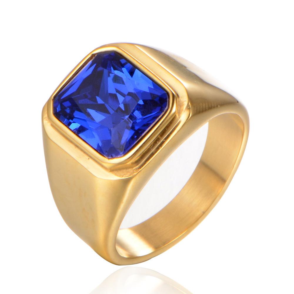 2026 Personalized Fashion Square Simple Gemstone Trendy Men's Ring Party Party Jewelry Accessories