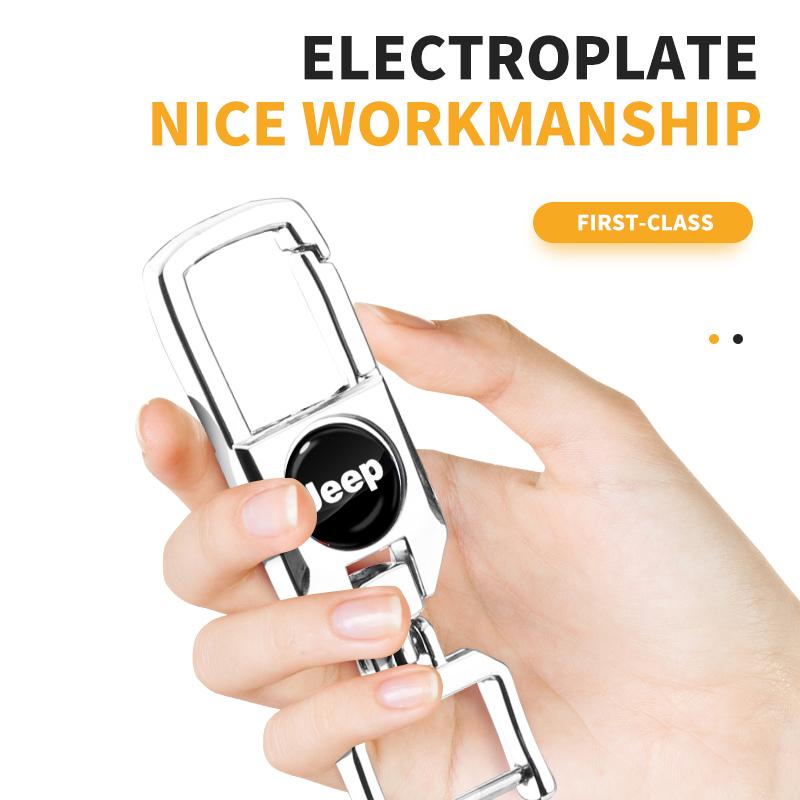 Brelok do kluczy samochodowych, brelok, smycz na klucze, breloczek, akcesoria samochodowe, stylizacja dla Jeep Renegade Wrangler JK Grand Cherokee XJ Willys Compass Command Patriot