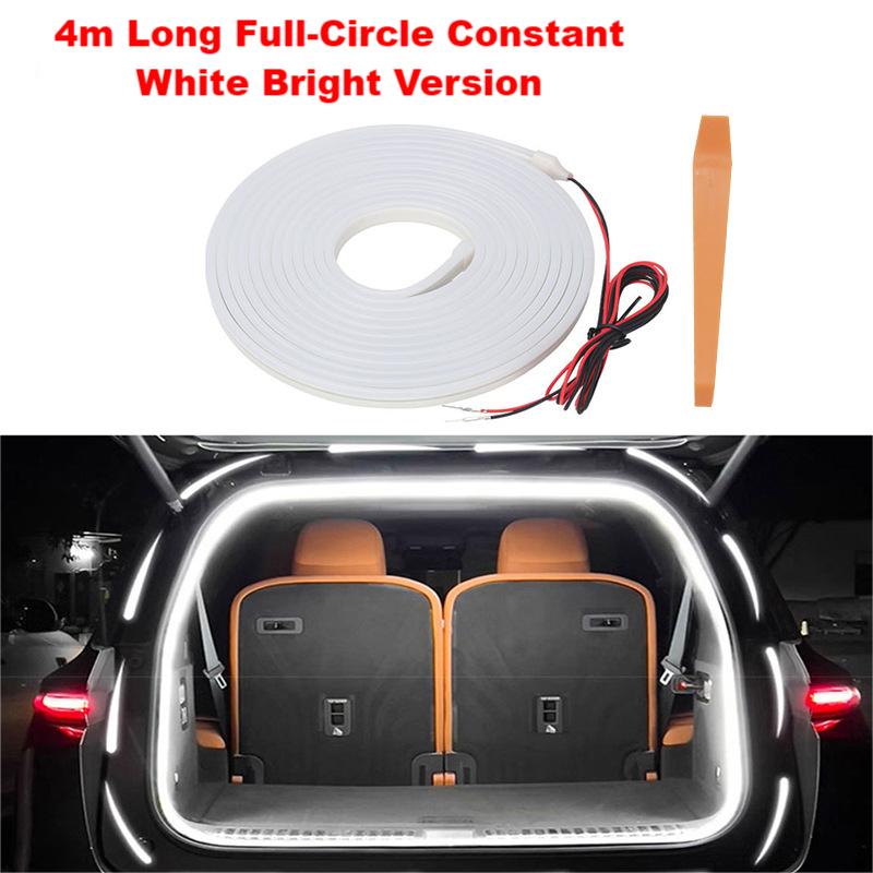 

Auto Sensing Car Trunk LED Strip Light with Water Flow Mode Flexible Silicone Strip for Vehicle Trunk Lighting 12V 10W 2M
