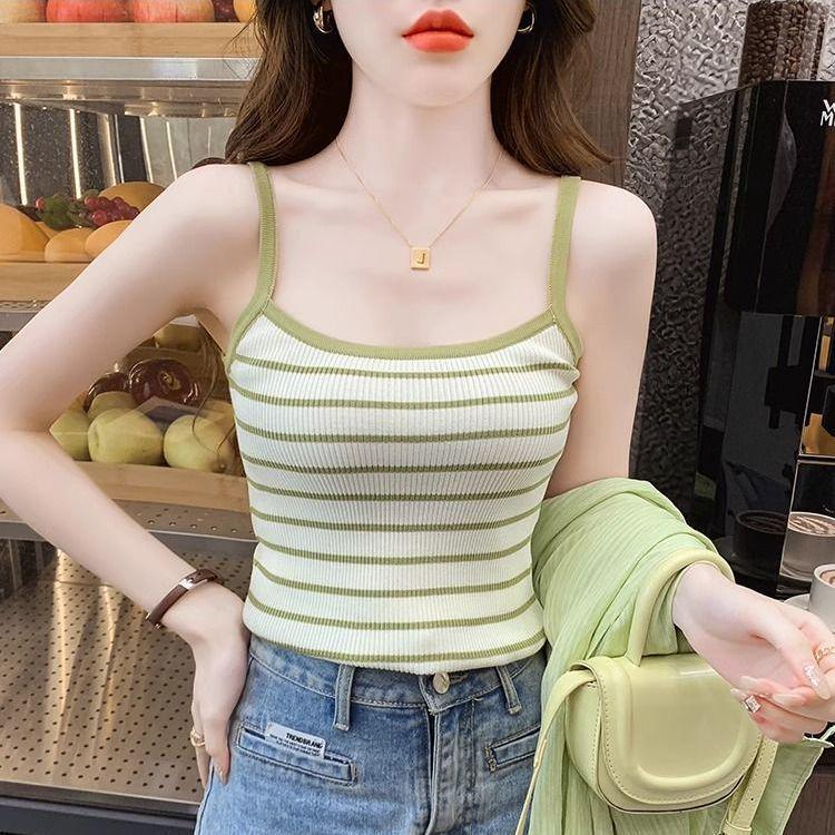 

Striped Camisole & Vest Two-Piece: Summer Slimming Casual Set S
