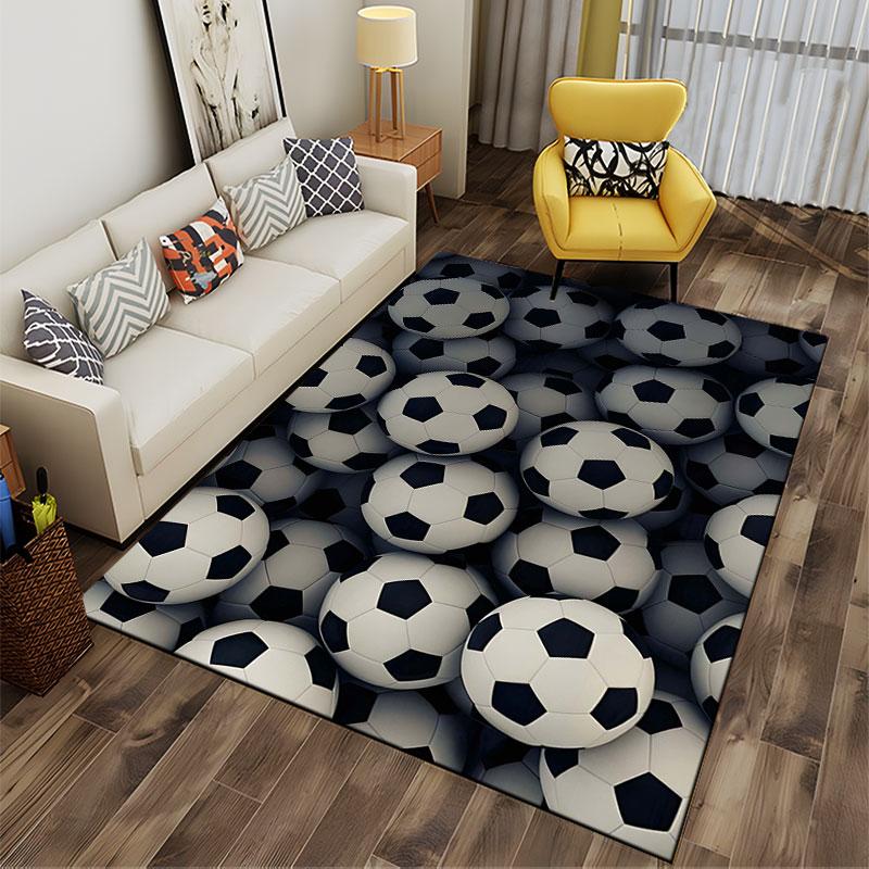 Soccer Ball Pattern Carpet suitable as a non-slip mat for the living room or bedroom sofa
