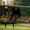 Metal Ghost Garden Stake Ghost Silhouette Ornament Halloween Gothic Yard Sign with Stakes for Outdoor Lawn Graveyard Decoration
