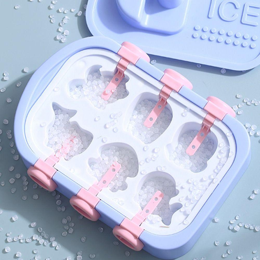 Silicone Ice Cube Tray 6-hole Ice-making Box DIY Ice Cream Mold  Summer