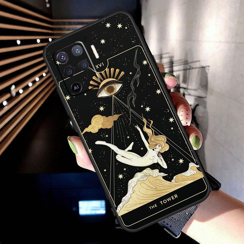Astrology Tarot Cards Case For OPPO A96 A76 A16 A94 A74 A54 A53 A57 S A15 A52 A72 A93 A5 A9 A31 A17 A77 A78 Coque