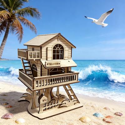 1 Wooden 3D Puzzle Cabin DO-IT-YOURSELF Wooden Assembly Miniature Imaginative Holiday Decor Present Perfect Ideal for Family Assembly