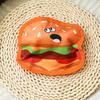Interactive Pet Toys Thickened Oxford Cloth Bite Resistant Squeaky Dog Chew Toys with Sound Food Shapes Burger Pizza Popcorn for Teeth Cleaning Play
