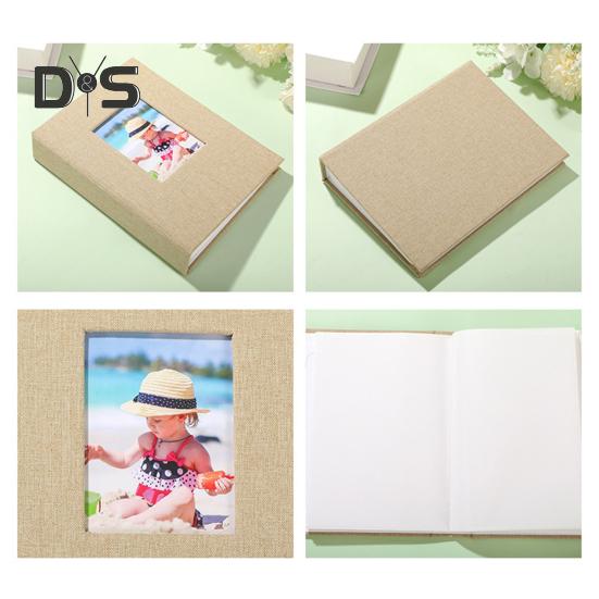 Slip-in Photo Album Linen Cover 28 Pages 56 Pockets 4x6-Inch Wedding Travel Baby Shower Kids Family Anniversary Picture Collection Book