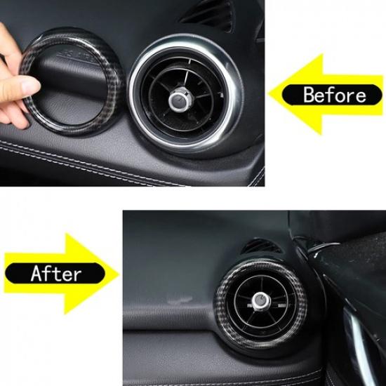 ABS Carbon Fiber Interior Dash Air vent Frame Trim Fits Mazda MX-5 Miata 2016-23