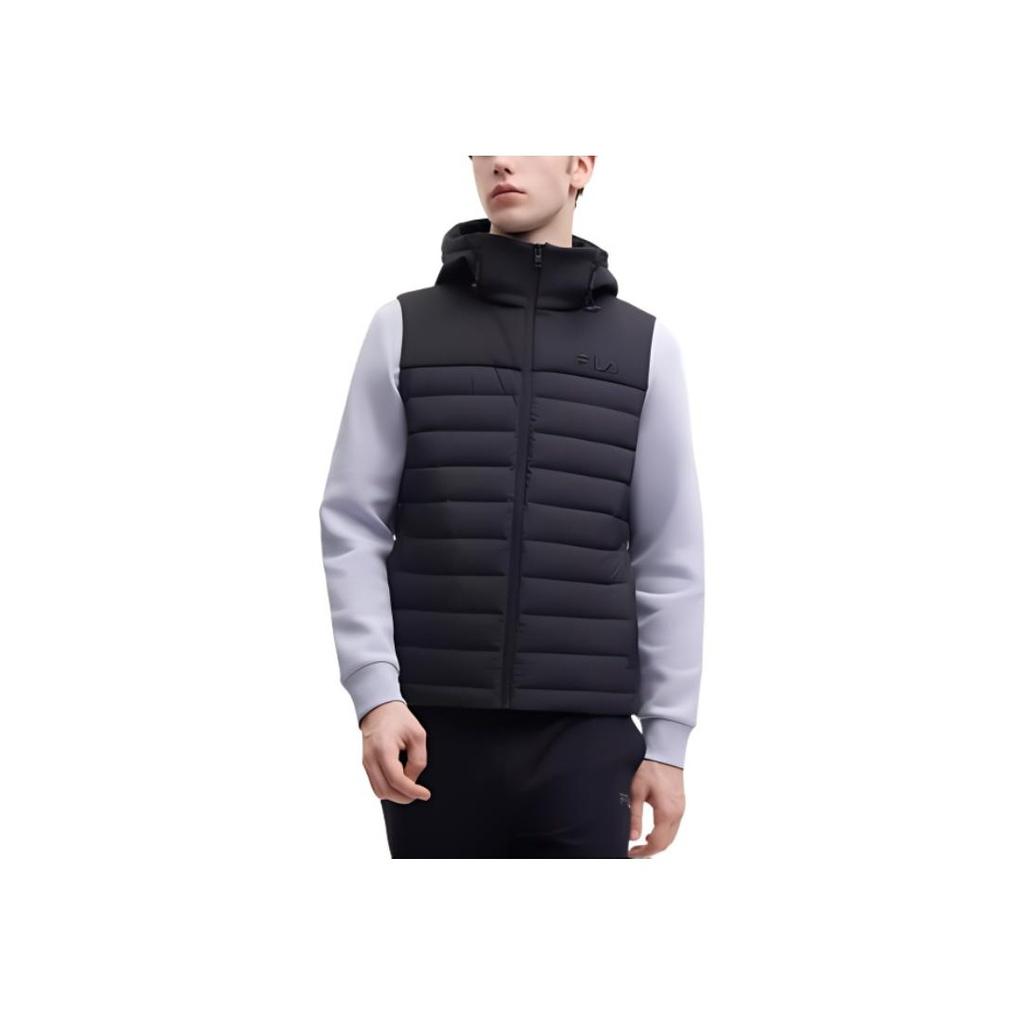 Fila 2023 Autumn New Basic Simple Casual Warm Hooded Vest Men Vests Black F11M348904F-BK