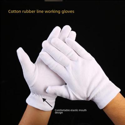 Moisturizing White Cotton Gloves with Elastic Cuffs