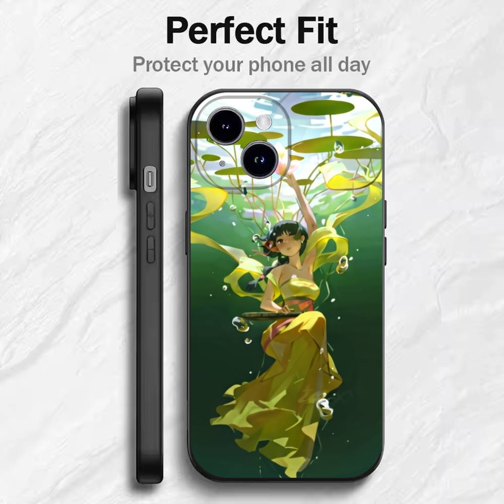

A-Apothecary Diaries MaoMao Phone Case For 17 16 15 14 13 12 11 Mini XS XR X 6S 6 Pro Max Plus Black Soft Cover iPhone15pro