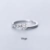 Minimalist Inlaid Cubic Zircon 12 Constellation Rings For Women Zodiac Sign Adjustable Finger Ring Simple Silver Color Jewelry