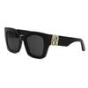 Unique Design Acetate Metal Irregular Shape Sunglasses Women Sunglasses Black MISSDIORS2I-10A0