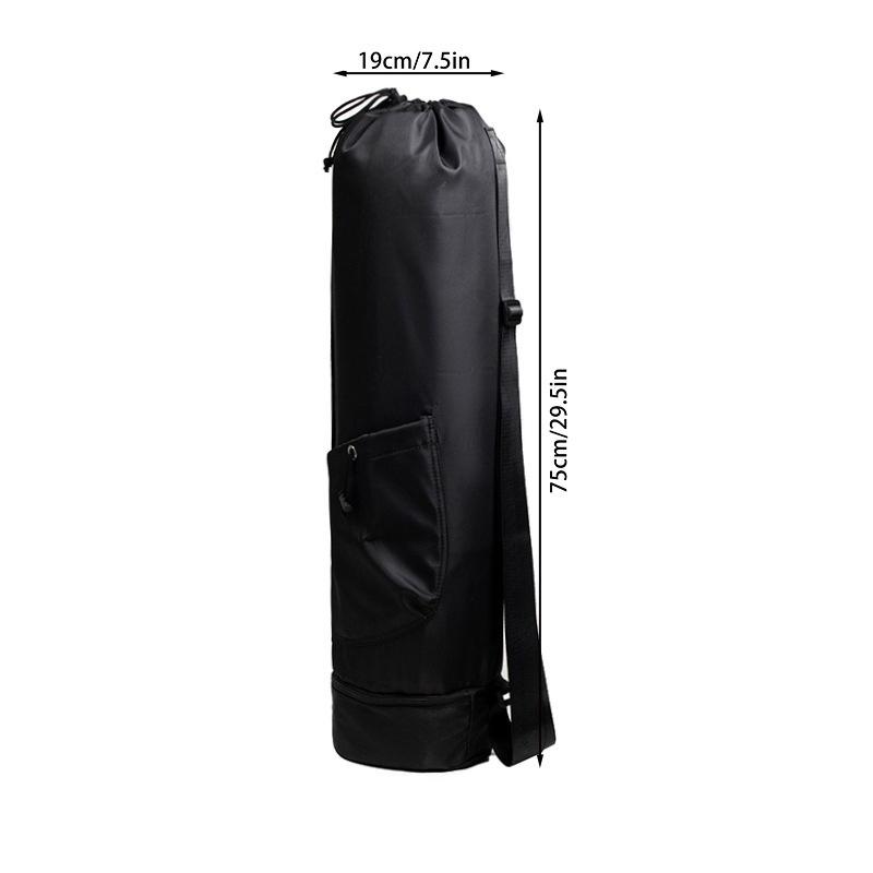 Multi-functional Yoga Mat Bag, Waterproof Large Capacity Yoga Backpack, Portable Drawstring Yoga Mat Carrier with Wet Pocket, Universal Multi-Color 19*75cm чёрный