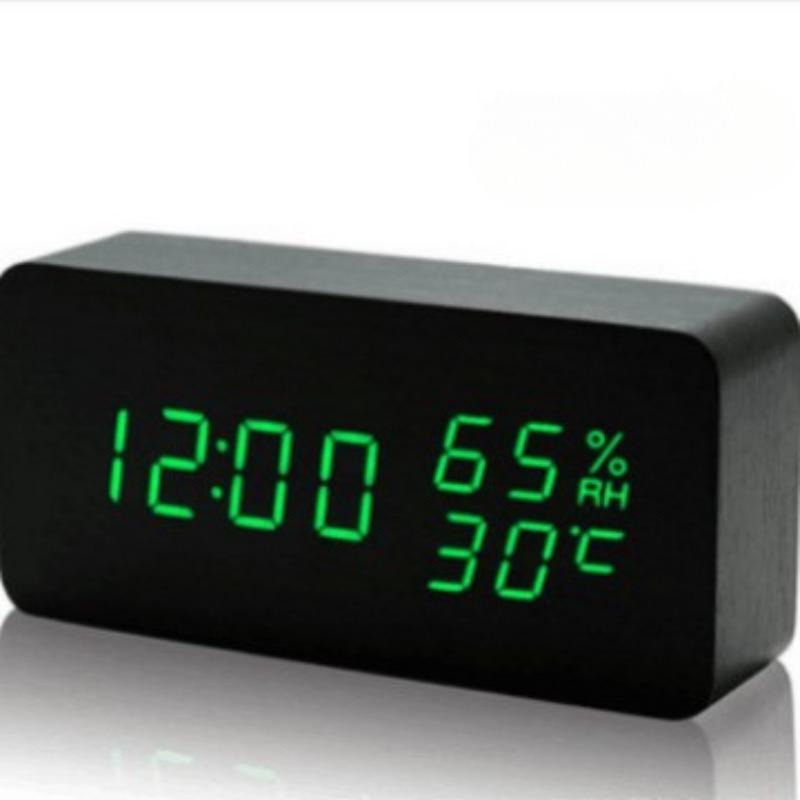 

Wood Clock Temperature and Humidity Clock Intelligent Voice Controlled Digital Wooden Clock Wood Clock Electronic Alarm Clock Temperature