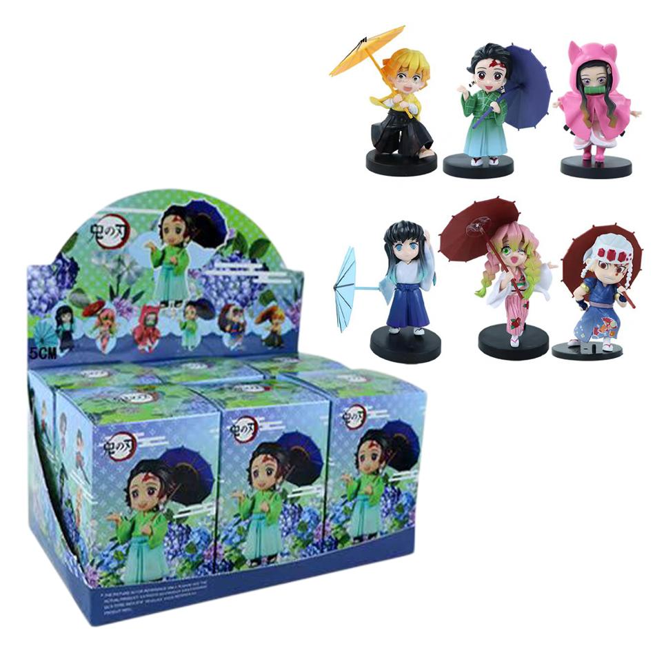 Demon Slayer Plum Rain Series Blind Box Figure - Mystery Toy Gift Featuring Kochou Shinobu Tomioka Giyuu Kanroji Mitsuri