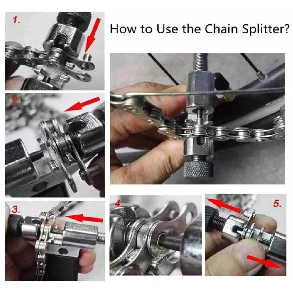 9PCS Bike Repair Tool Kit Crank Chain Cutter Extractor Freewheel Puller Crank Puller Spoke Wrench Complete Bike Maintenance Kits