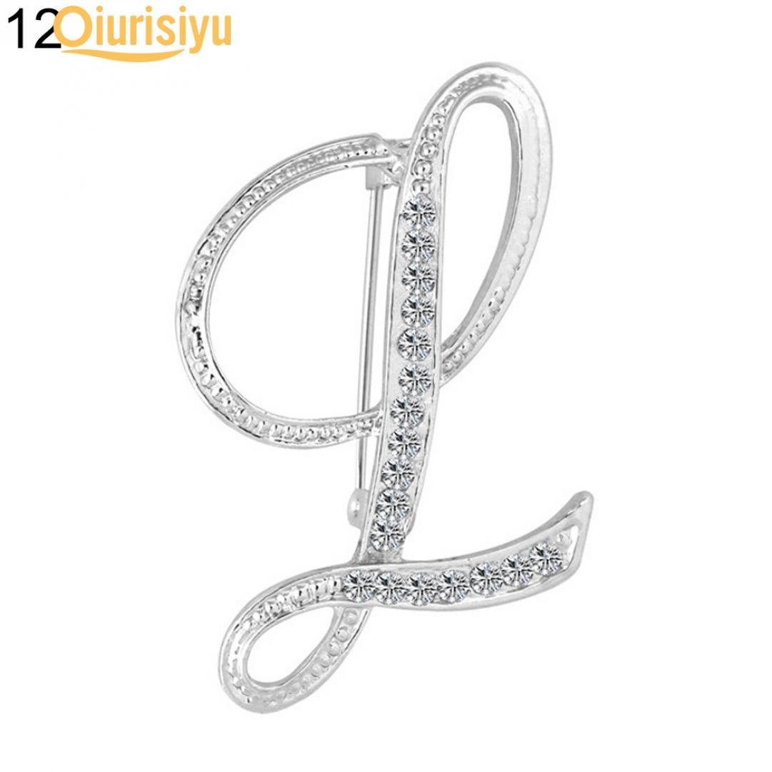 

1 шт. брошь со стразами и английскими буквами алфавита AZ, украшение на булавке L серебряный