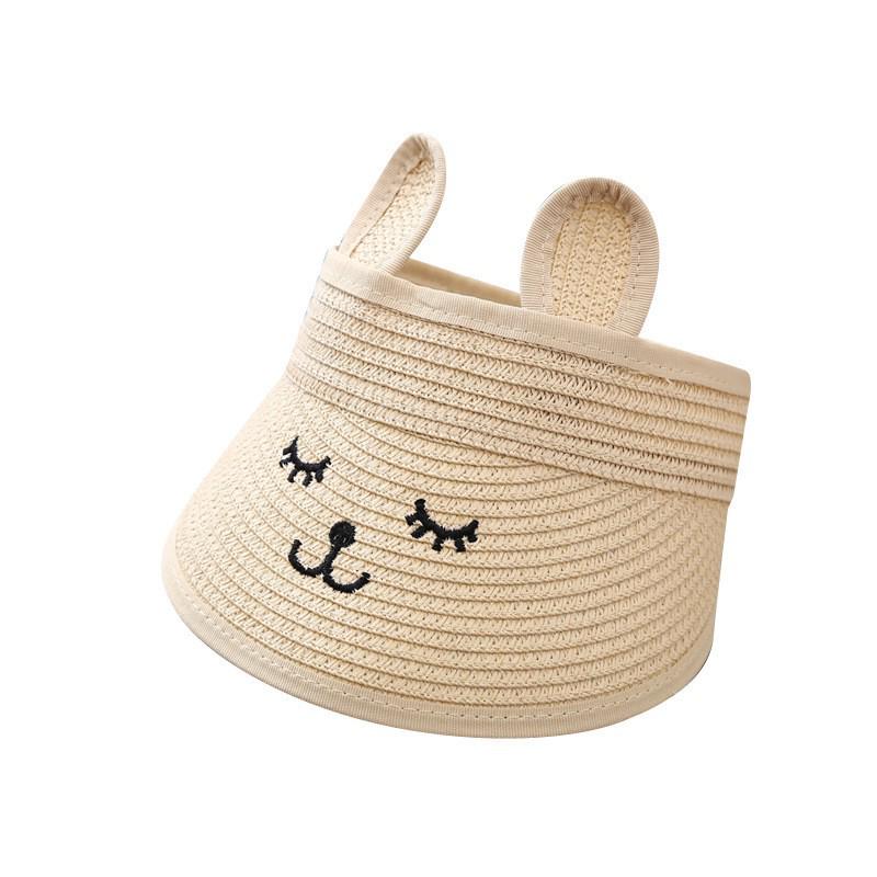 Children's Spring and Summer Sun Hat with Adorable Rabbit Ears - Cute, Cartoon Design for Boys and Girls, Offering UV Protection.