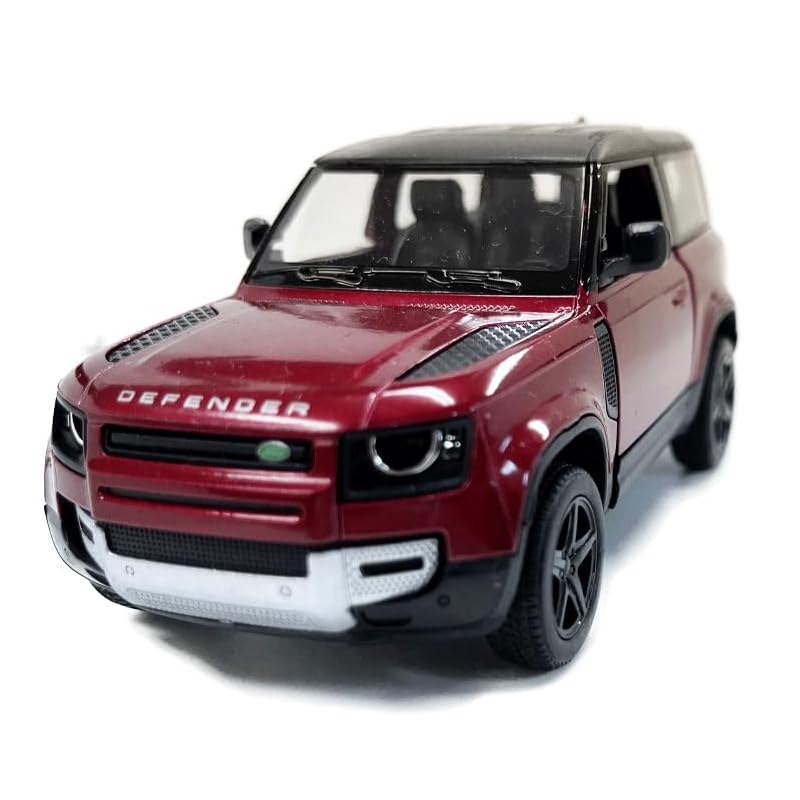 

1:36 land rover defender 90 red KINSMART pull back mini car