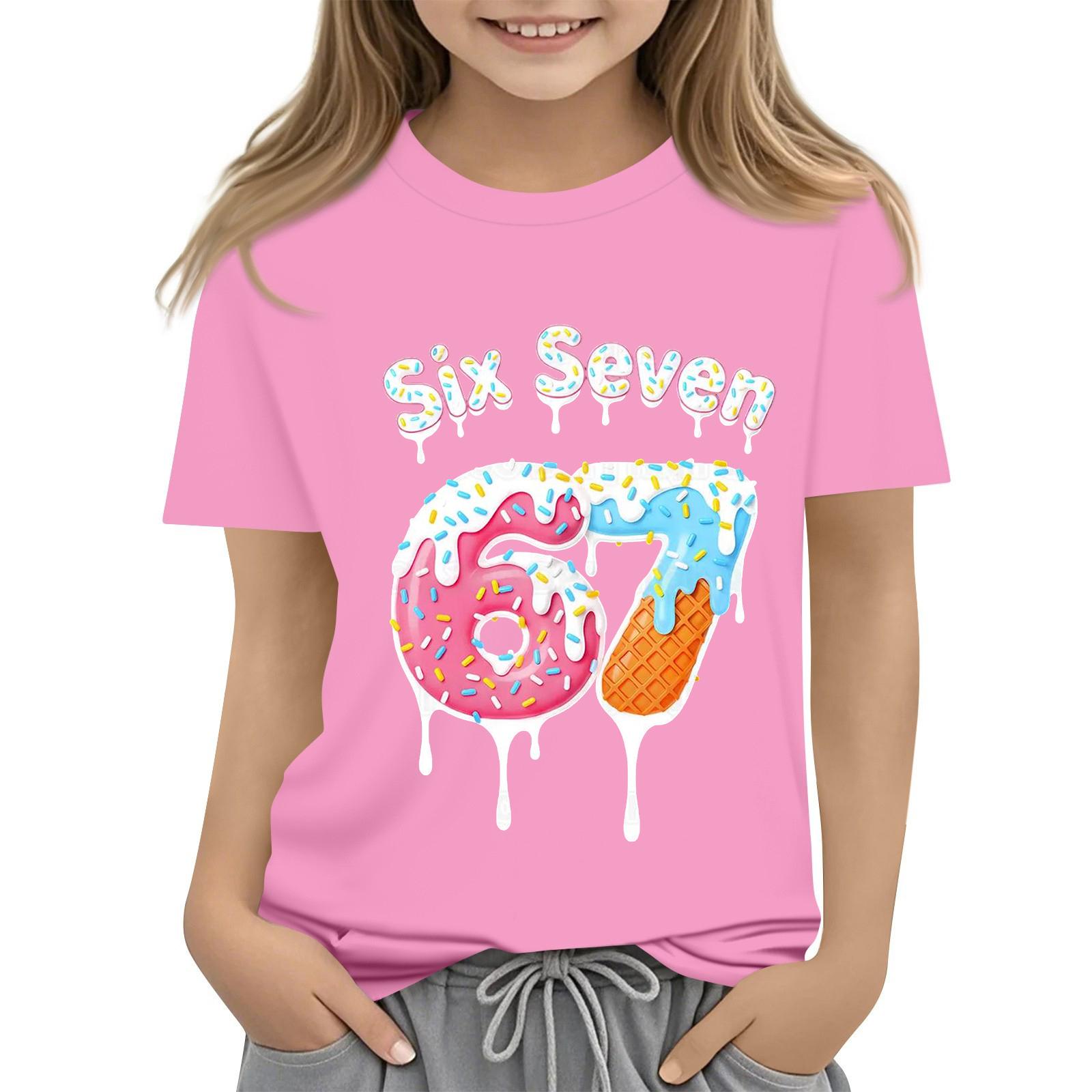 

Футболки для малюків, дівчаток, хлопчиків, дитячі футболки з принтом і короткими рукавами для хлопчиків і дівчаток 140 рожевий