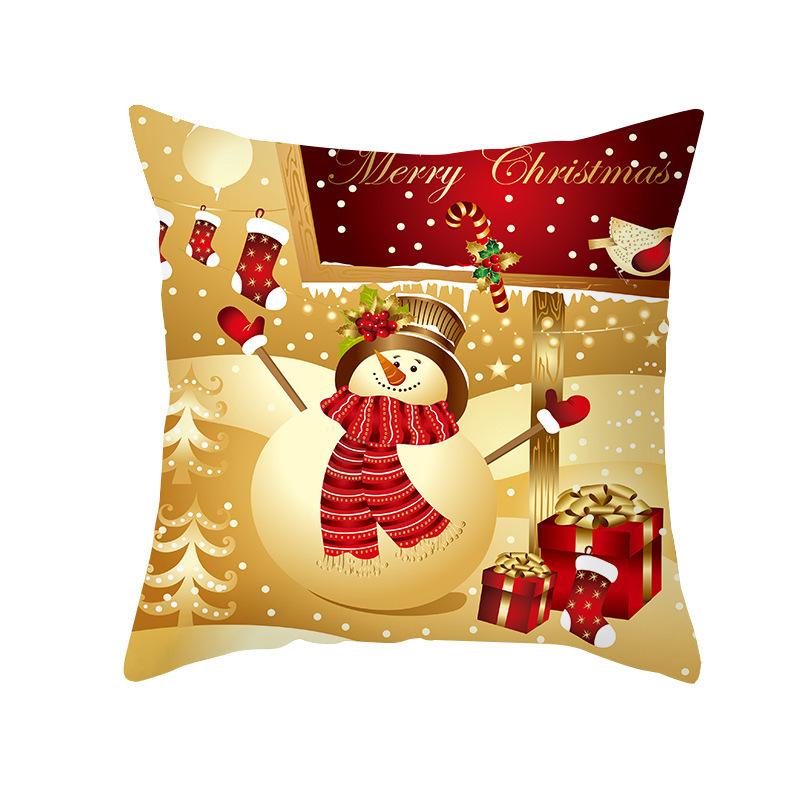 New Christmas Linen Printed Pillowcase Home Living Room Decoration Santa Claus Pillow